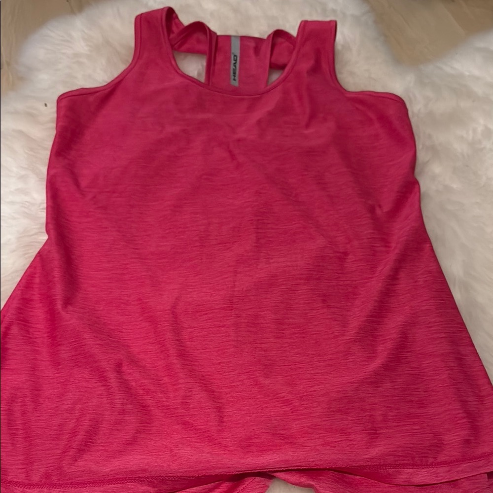 Pink Scoop Neck Backless Tank Top. Being sold AS-IS.